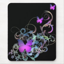 Bright Purple Butterfly Mousemats