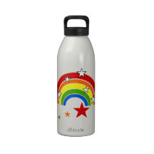 Bright Rainbow with Stars Water Bottles