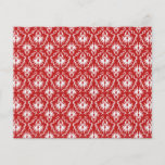 Bright Red and White Damask Pattern. Full Color Flyer