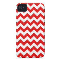 Bright Red Chevron Zig-Zag Pattern iPhone 4 Case-Mate Case