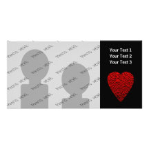 Bright Red Heart Picture. Customized Photo Card