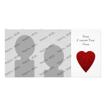 Bright Red Heart Picture. Customized Photo Card