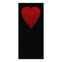 Bright Red Heart Picture. Customized Rack Card