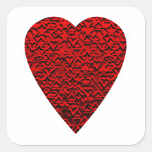 Bright Red Heart Picture. Square Stickers