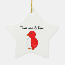Bright red penguin christmas tree ornament