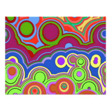 bright retro hippie rings invites