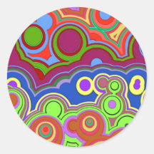 bright retro hippie rings stickers
