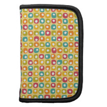 Bright retro square dots pattern red teal yellow planners