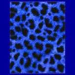 BRIGHT ROYAL BLUE BLACK ANIMAL PRINT PATTERN DIGIT flyers