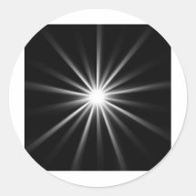 bright star in dark space round sticker