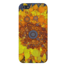 Bright Sunflower Circle Mosaic Digital Art Print iPhone 5 Covers