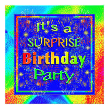Bright Surprise Birthday Party Invitation