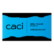 Bright Torn Aqua Business Card Template