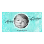 Bright Winter Holiday Photo Card in Blue