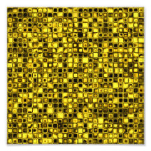 Bright Yellow And Black Textured Grid Pattern Photo Art