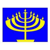 Bright Yellow Menorah Postcards