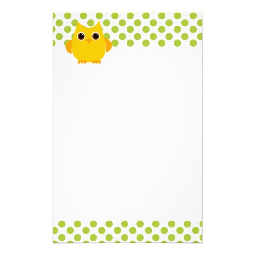 Bright Yellow Owl Stationery Design