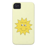Bright Yellow Summer Sun. Smiling Face. iPhone 4 Covers