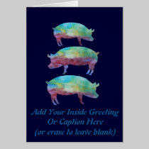 Brilliant Colour-washed Pigs cards