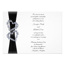 Brilliant Hearts: Black Ribbon and Diamond Hearts Custom Announcement