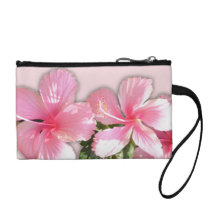 Brilliant Pink Hibiscus Bagettes Bag Coin Purses