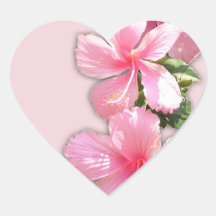 Brilliant Pink Hibiscus Flowers Sticker