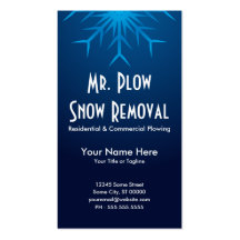 brilliant snowflake snow removal business card templates