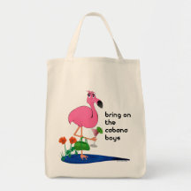 Bring on the cabana boys flamingo tote/beach bag