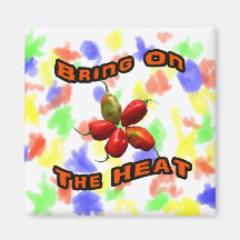 Bring On The Heat Five Hot Habanero Peppers Magnet