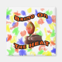 Bring On The Heat Habanero Fingers Hot Pepper Refrigerator Magnet