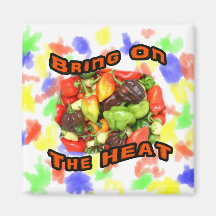 Bring On The Heat Hot Pepper Pile Graphic Fridge Magnet