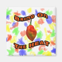 Bring On The Heat Single Hot Habanero Pepper Fridge Magnet