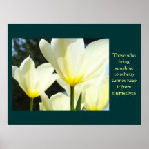 Bring Sunshine to Others for Yourself Sunlit Tulip Print