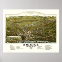 Bristol, NH Panoramic Map - 1884 Poster