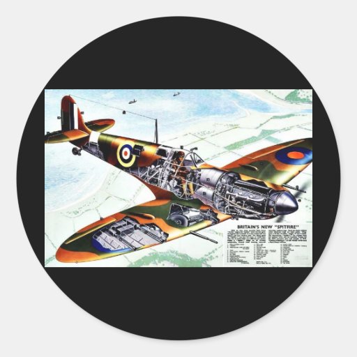 Britain's New Spitfire Round Sticker