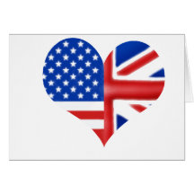 British American Heart Greeting Cards