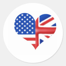 British American Heart Stickers
