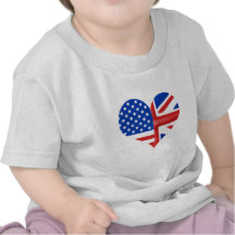 British American Heart T Shirt