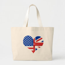 British American Heart Tote Bags