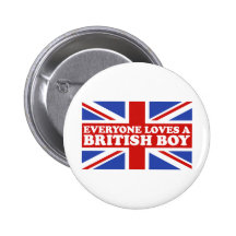 British Boy Pinback Buttons