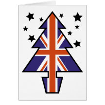 British Christmas Tree Greeting Cards