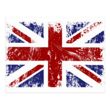 British Flag Punk Grunge Postcards