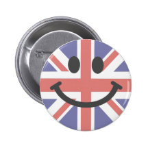 British Flag Smiley face Buttons