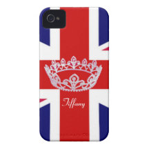 British Flag with Crown iPhone 4 Case