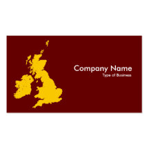 British Isles - Amber and Dark Maroon Business Card Template