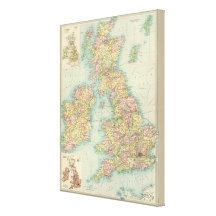 British Isles political map Stretched Canvas Prints