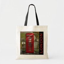 British Red Telephone Box London Tote Tote Bag