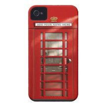 British Red Telephone Box Personalised iPhone 4 Case