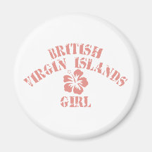 British Virgin Islands Pink Girl Refrigerator Magnets