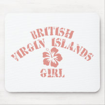 British Virgin Islands Pink Girl Mousepads